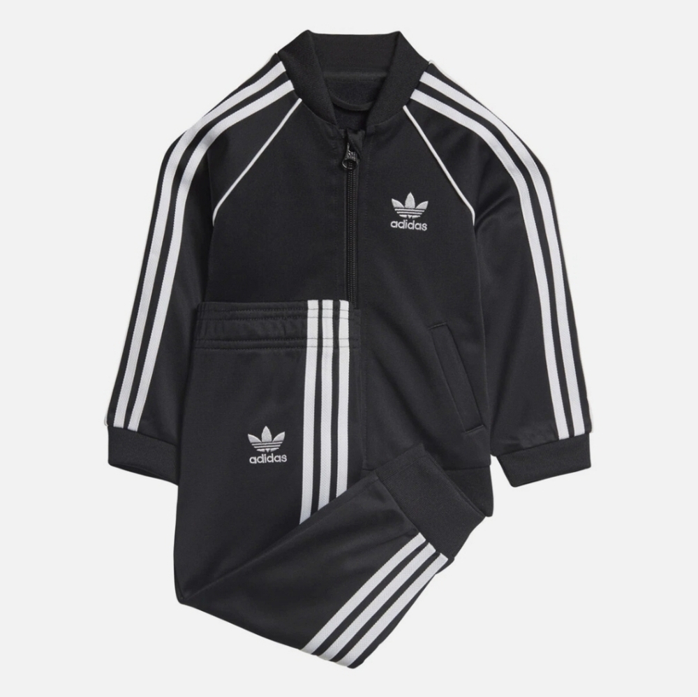 Adidas Originals unisex-child Superstar Track Suit Set 2T Black/White